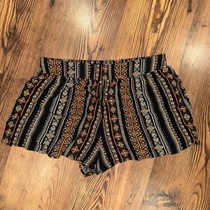 Forever 21 black and orange design striped shorts